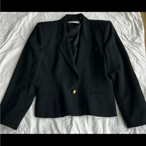 VTG Vintage Liz Claiborne black wool lined blazer size 10P
